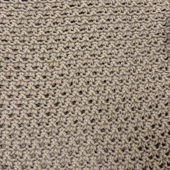 Old Navy Open Knit Cotton Sweater Neutral Crochet Top Size S - Picture 4 of 6